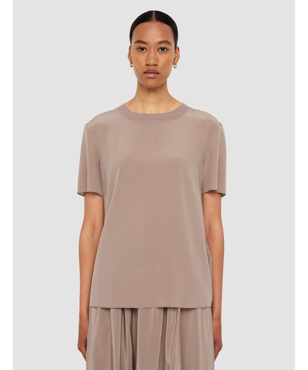 JOSEPH 【洗える】クレープ ド ソワ　ショートスリーブTEE Escargot