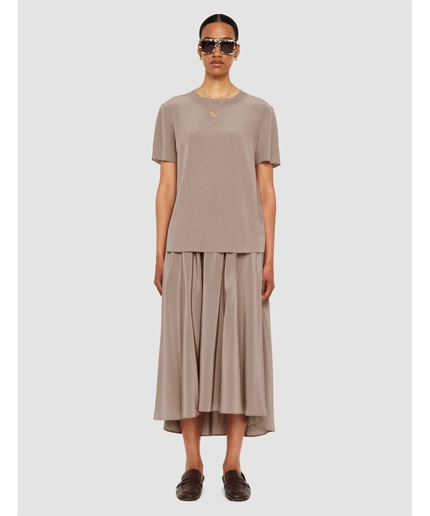 JOSEPH 【洗える】クレープ ド ソワ　ショートスリーブTEE Escargot