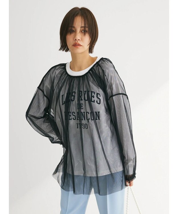 Green Parks ２ＷＡＹチュールギャザープルオーバー Black