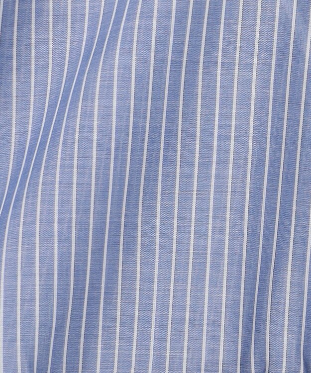 ANY L 半袖ティアードブラウス ネイビー×ストライプ