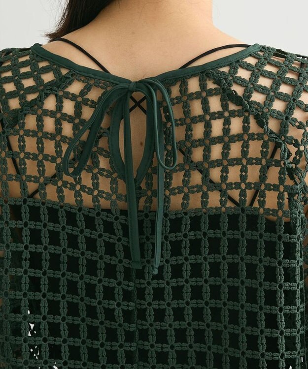 Green Parks ・ＳＵＧＡＲ　ＳＰＯＯＮ　フラワーメッシュプルオーバー Green