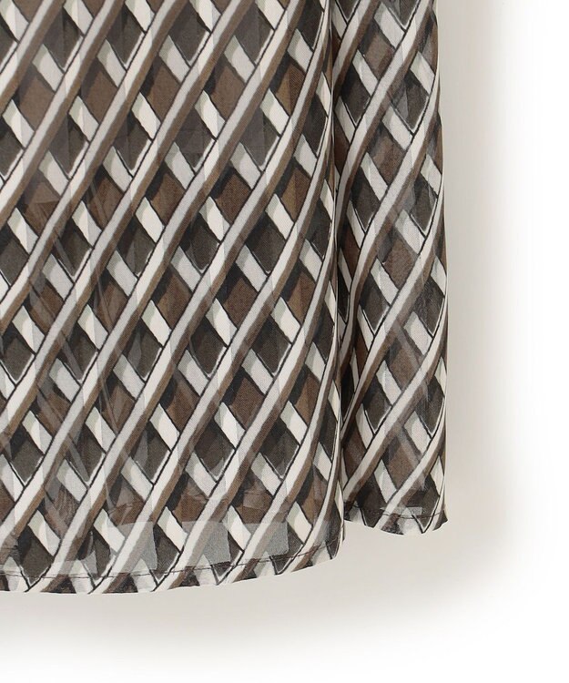 23区 L 【洗える】Ratti コラージュプリント ギャザースカート ブラウンプリント