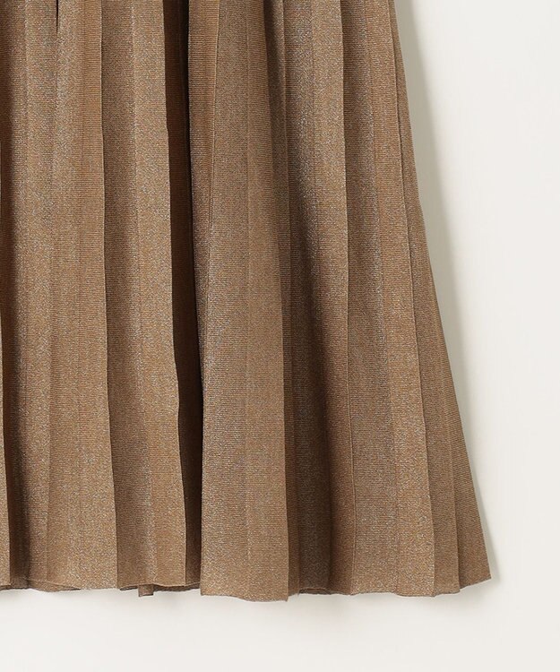 自由区 【セットアップ対応・洗える】ヴィスコースシアーニット スカート ブラウン系