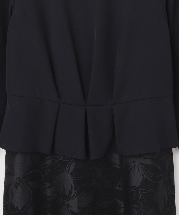 自由区 【XSサイズ～/洗える】フラワーオパール ワンピース ネイビー系