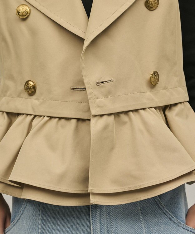 GRACE CONTINENTAL ペプラムトレンチベスト ベージュ