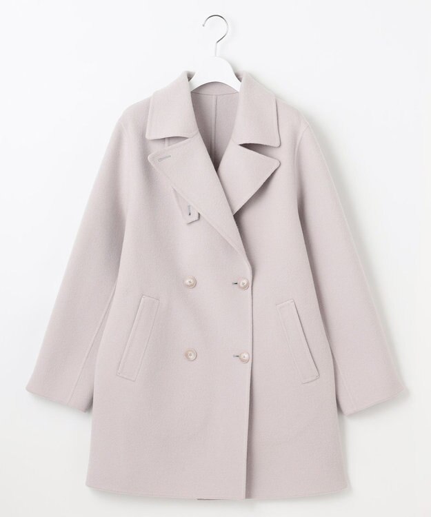 自由区 S ウールリバーダブルブレストコート ライトグレージュ