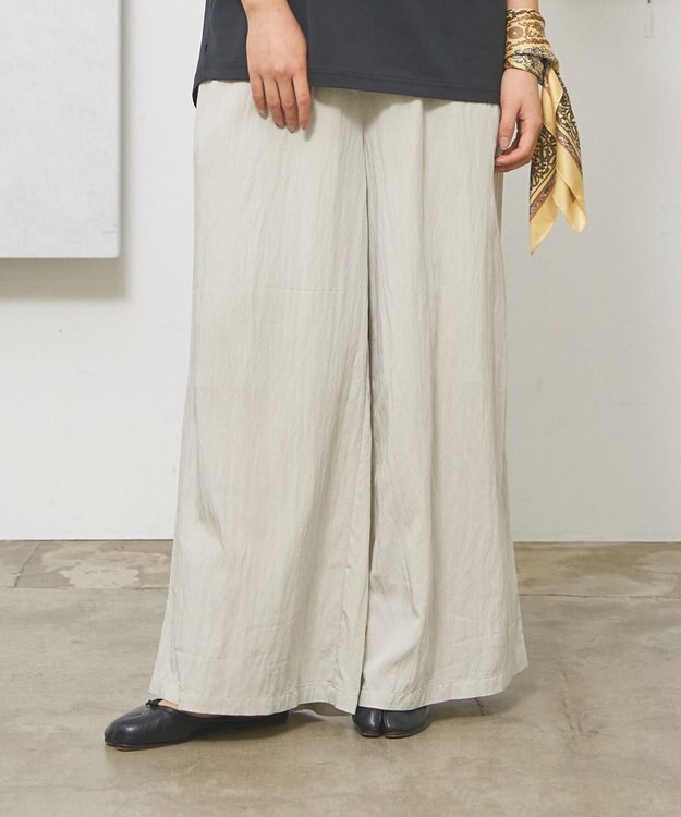 J.PRESS YORK STREET 【WOMEN】ワッシャーリラックス ワイドパンツ ライトグレー系