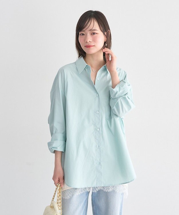 earth music&ecology バックツイストオーバーシャツ Mint