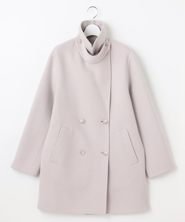 自由区 S ウールリバーダブルブレストコート ライトグレージュ