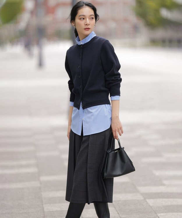 組曲 S 【加藤ローサさん着用】スムースストレッチジャケット カーディガン ネイビー系