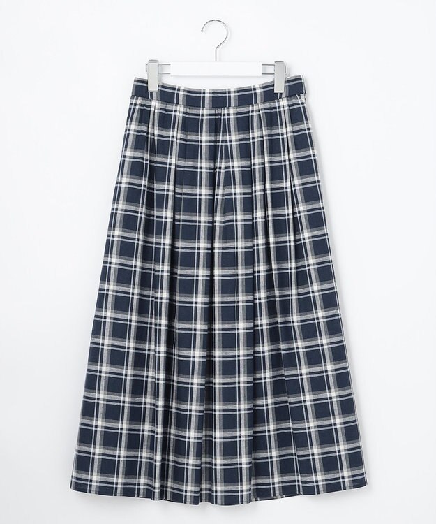 J.PRESS LADIES 【洗える】BEZ Cリネンマドラス スカート ネイビー系3