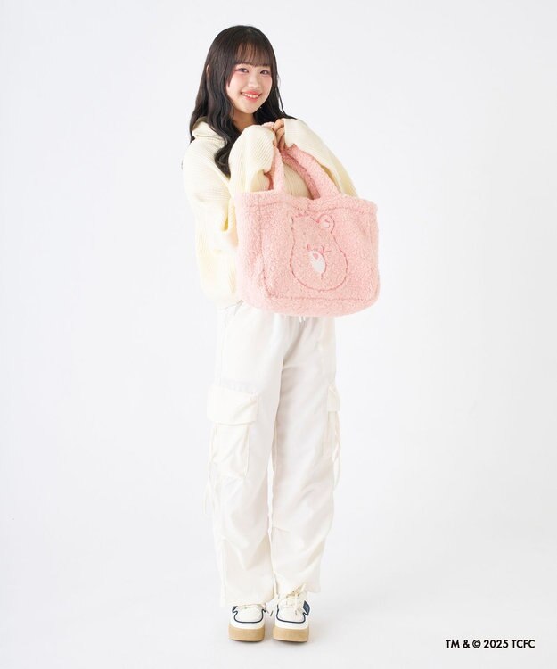 MOONBAT Care Bears(ケアベア) ボアバッグ B4サイズ 手洗い可能 ファイファー ペールピンク
