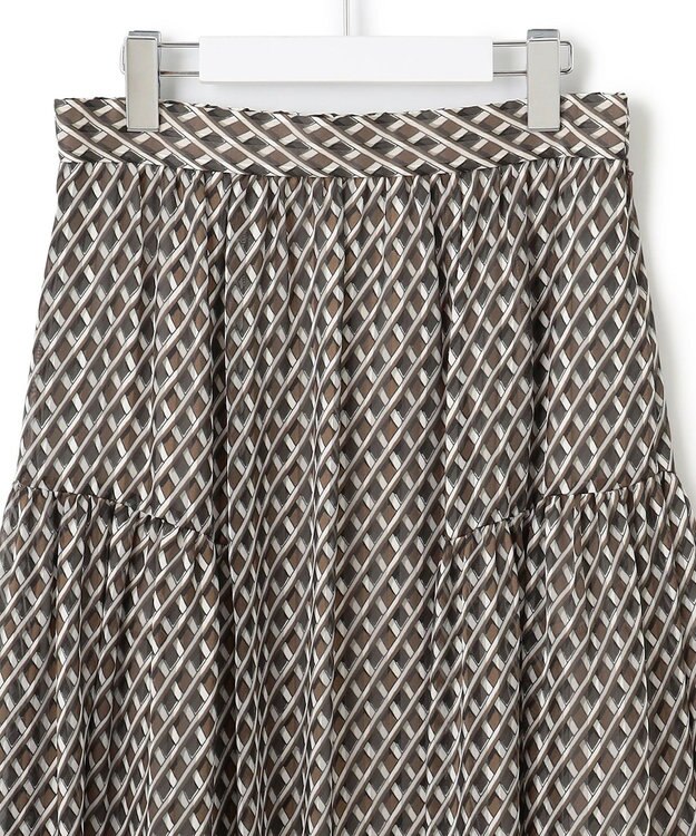 23区 S 【洗える】Ratti コラージュプリント ギャザースカート ブラウンプリント