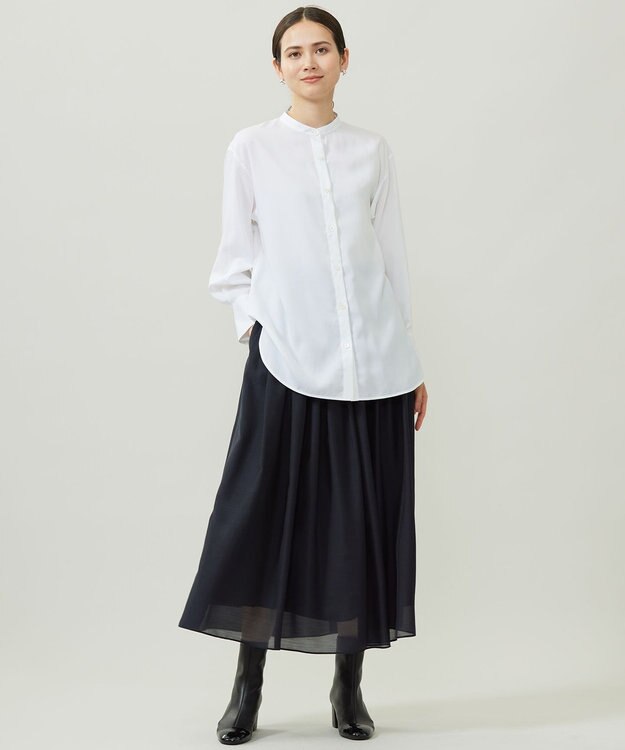 自由区 S シアー スカート ネイビー