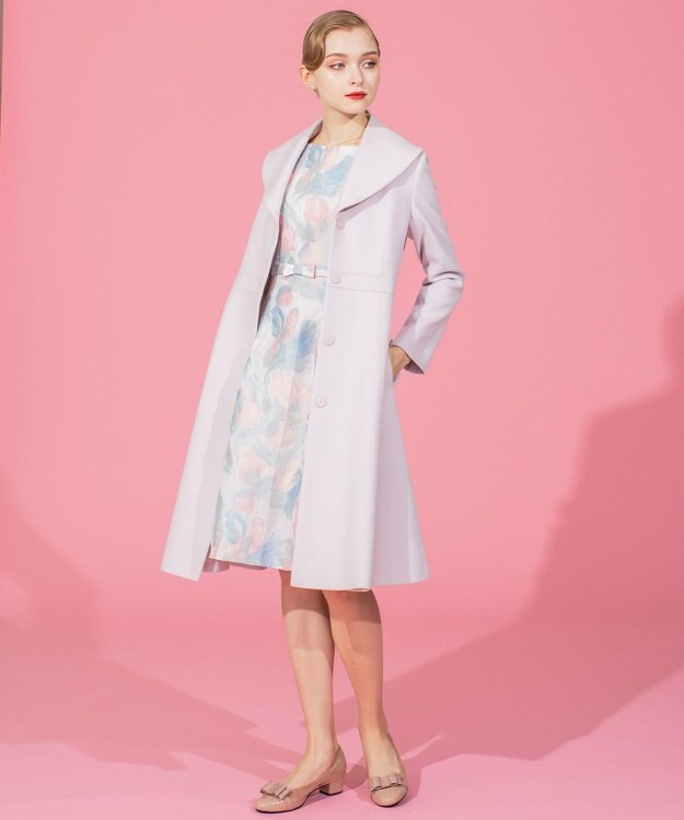 TOCCA MUSE ショールカラーコート ピンク系