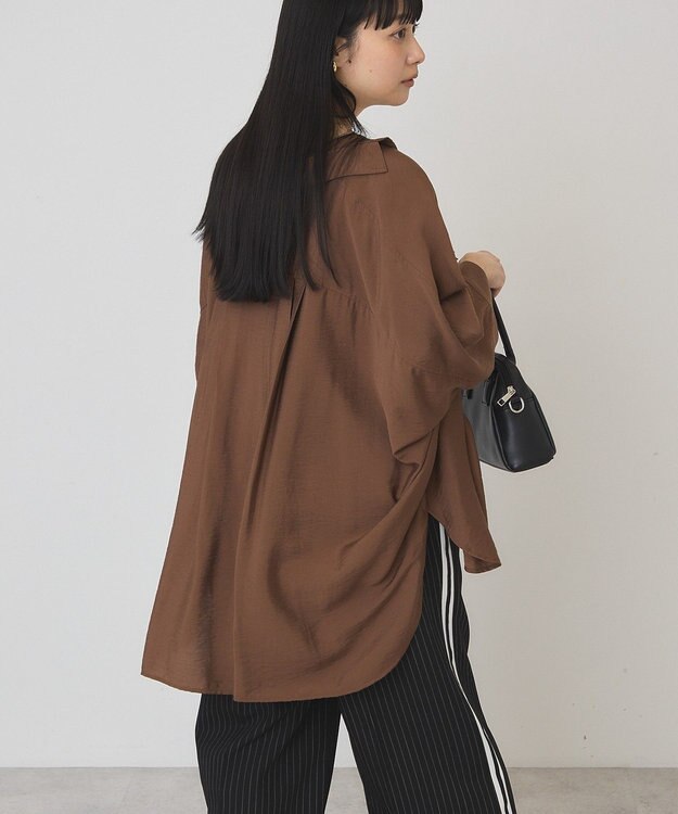 AMERICAN HOLIC 【予約】【WEB限定】接触冷感Wポケットシャツチュニック Brown