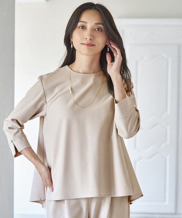 ANY L 【ストレッチ/セットアップ可】イージィケアストレッチブラウス ベージュ