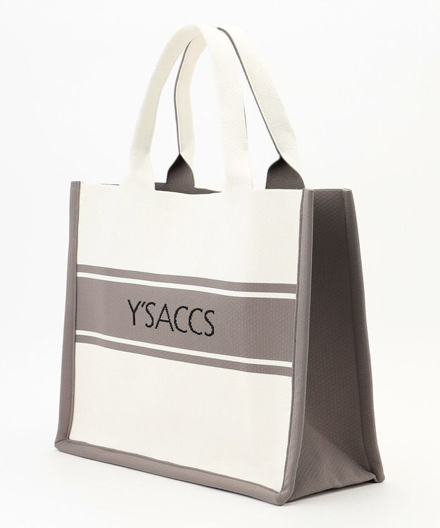 Y'SACCS ウォッシャブルニットトート large アイボリー