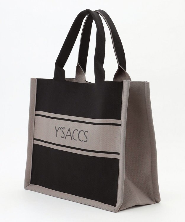 Y'SACCS ウォッシャブルニットトート large ブラック