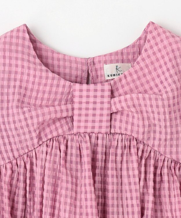 組曲 KIDS 【100㎝】ギンガムサッカー ワンピース ラズベリー