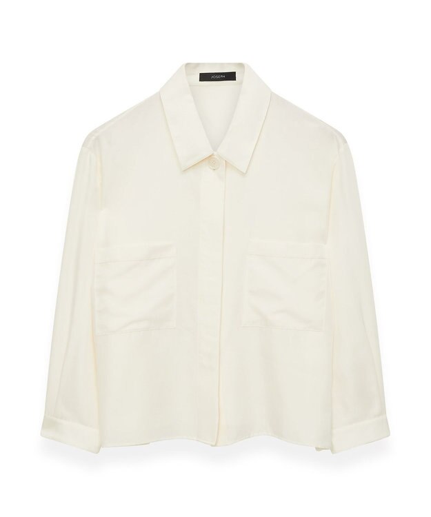 JOSEPH ソフトコットンシルク　シャツブルゾン Ivory