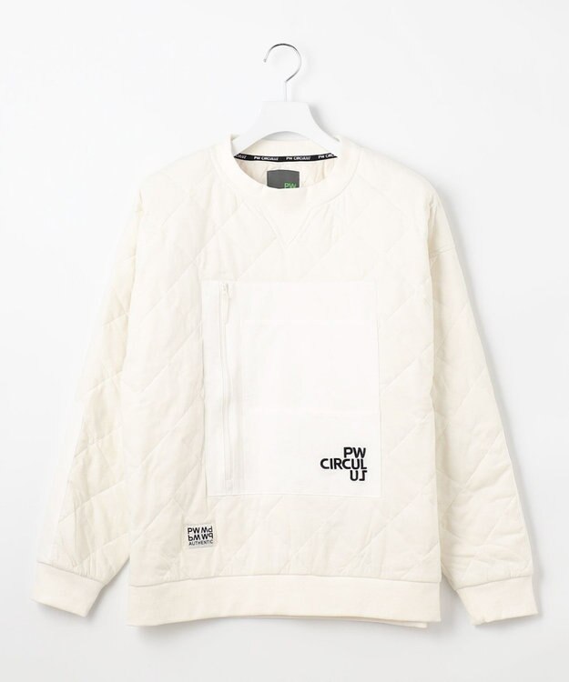 PW CIRCULUS 【裏地付き/防寒】【MEN】キルティングスエットプルオーバー ホワイト系
