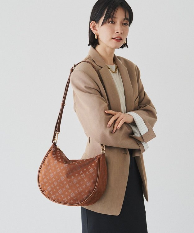 russet ナイロンジャガード2WAYショルダーバッグ(CE-1620) Camel/Gray