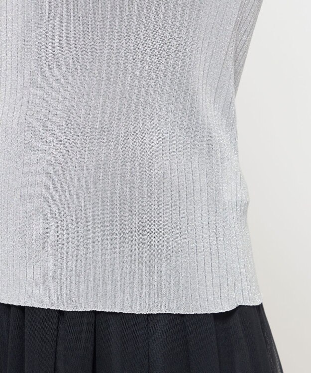 uncrave 【手洗い可】ラメ シアー ハイネック ニット（uncrave STANDARD） シルバー