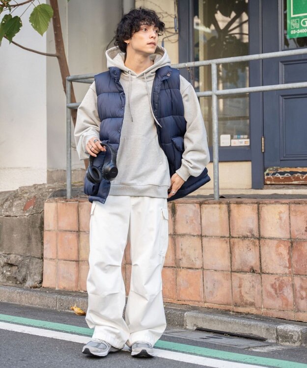 WEGO 【ユニセックス着用ITEM/SMLサイズ展開】ワイドカーゴパンツ ホワイト