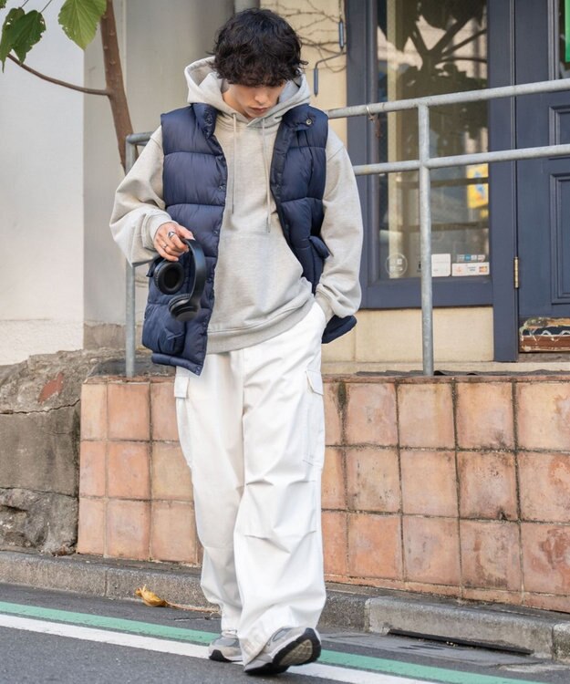 WEGO 【ユニセックス着用ITEM/SMLサイズ展開】ワイドカーゴパンツ ホワイト