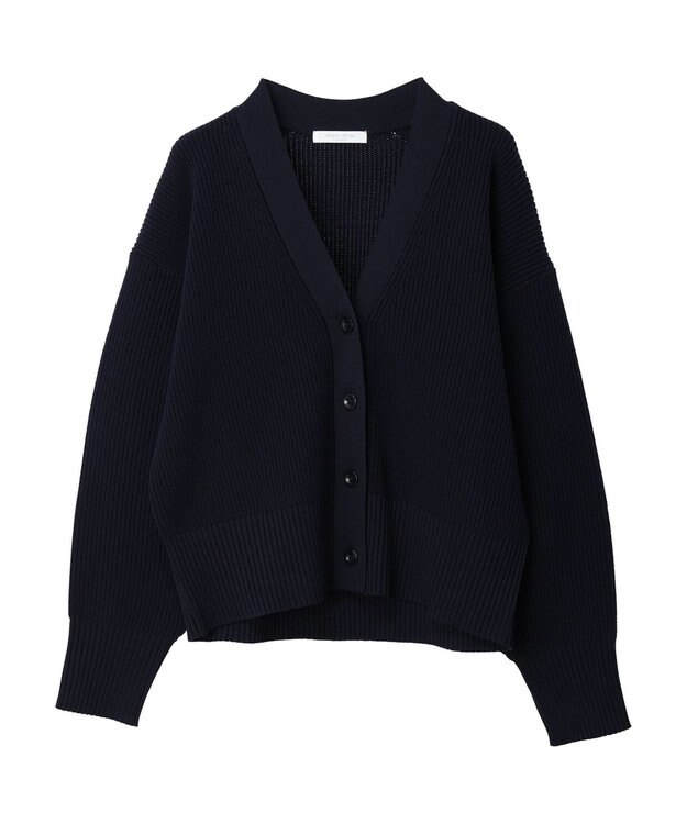 Green Parks スポンディシュ畦編みショート丈カーディガン Navy