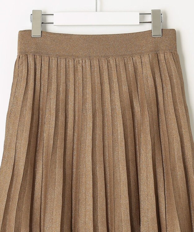 自由区 【セットアップ対応・洗える】ヴィスコースシアーニット スカート ブラウン系