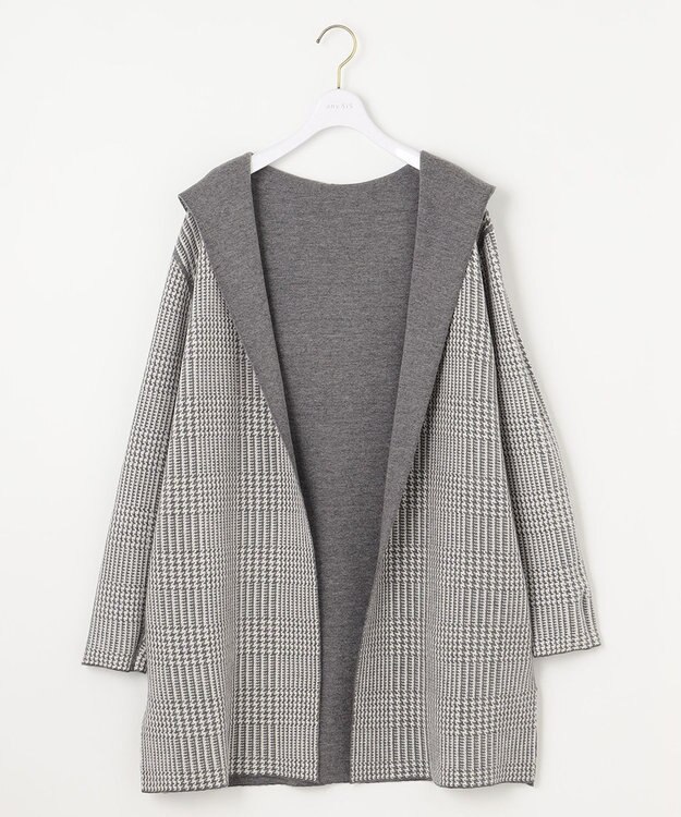 ANY SIS 【2WAY】リバーシブルフーディ アウター グレー×チェック