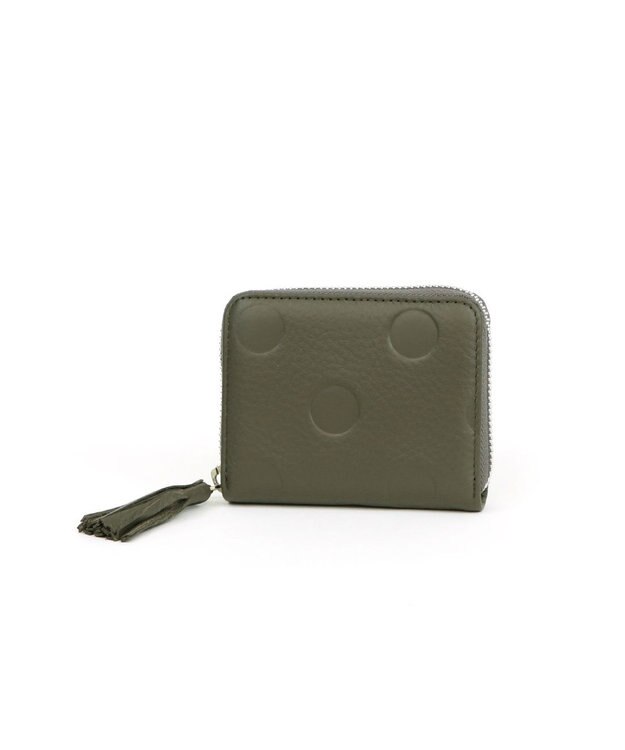 UNBILLION ペルケ perche / ドット型押し・ジャバラカードウォレット GY