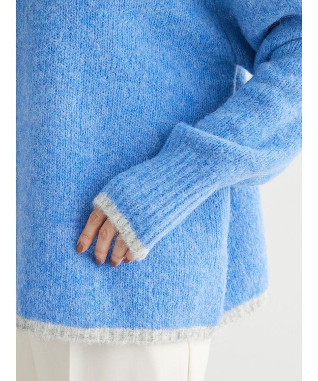 Green Parks フェアリーＭｉｘライン入りプルオーバー Blue