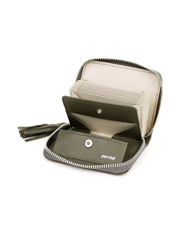 UNBILLION ペルケ perche / ドット型押し・ジャバラカードウォレット GY