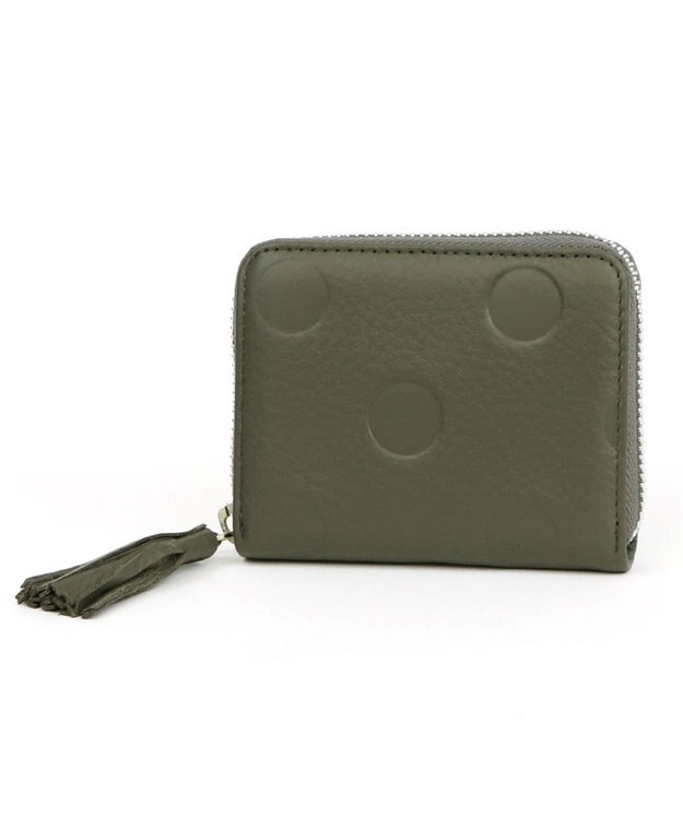 UNBILLION ペルケ perche / ドット型押し・ジャバラカードウォレット GY