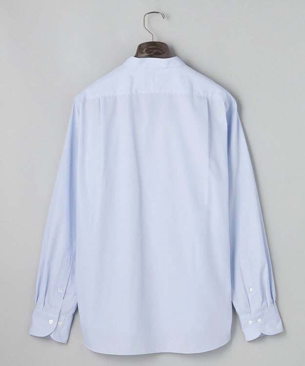 GOTAIRIKU 【シワになりにくい/洗える】ＴＣブロード シャツ_バンドカラー サックスブルー系