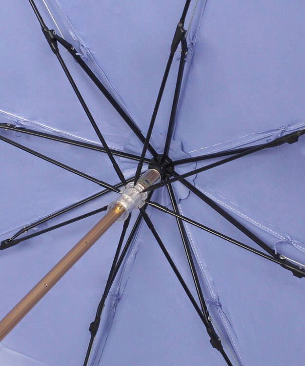 MOONBAT 【遮光/晴雨兼用日傘】POLO RALPH LAUREN（ポロラルフローレン）折りたたみ日傘 ストライプフリル 遮熱 遮光 UV ダークブルー