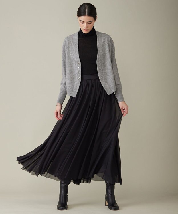 ICB 【洗える】 ジュエルニットカーディガン ライトグレー系