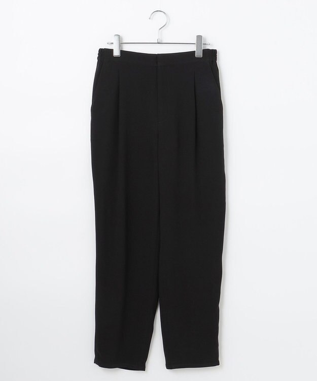 #Newans 【洗える】ジョーゼットテーパードパンツ ブラック系