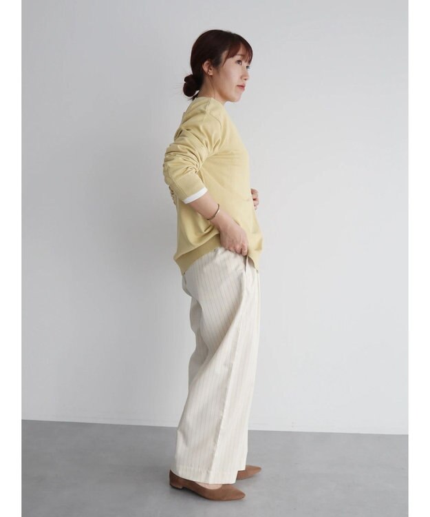 CRAFT STANDARD BOUTIQUE ２ＷＡＹクルーネックニットカーディガン Yellow