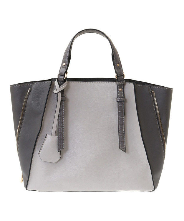 YECCA VECCA 【A4対応】2way配色ZIPデザインバッグ Light Gray