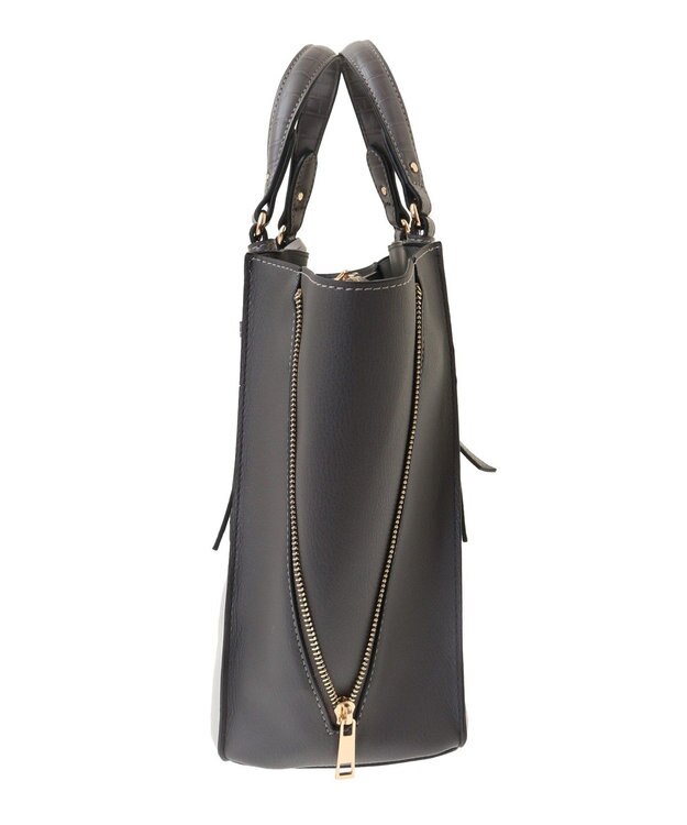 YECCA VECCA 【A4対応】2way配色ZIPデザインバッグ Light Gray