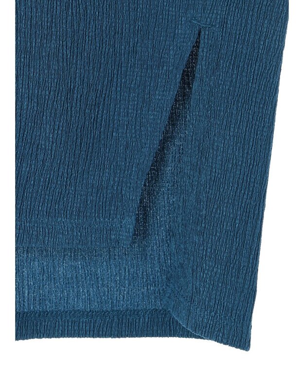 Green Parks ５分袖スキッパーカットチュニック Blue