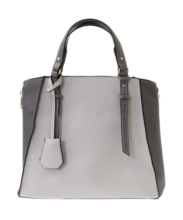 YECCA VECCA 【A4対応】2way配色ZIPデザインバッグ Light Gray
