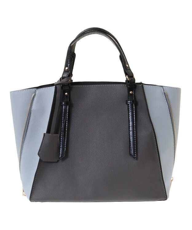 YECCA VECCA 【A4対応】2way配色ZIPデザインバッグ Charcoal Gray