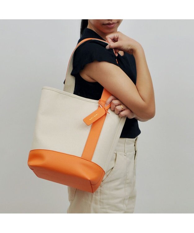 UNBILLION cachecache ワンハンドルバケツ型パーテーショントートバッグ オレンジ