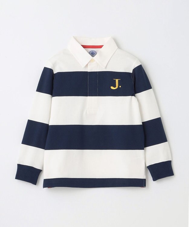 J.PRESS KIDS 【110-130cm】J.ボーダー ラガーシャツ ネイビー系1