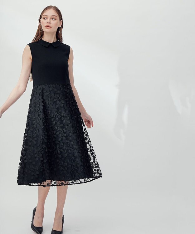 23区 【APPLAUDIR】バッグサテンストレッチ ドレス ブラック系